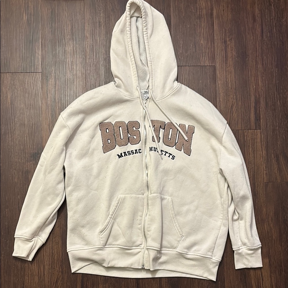 Boston Massachusetts Beige Hoodie